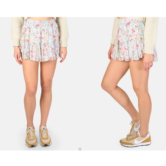 NWT Loveshackfancy Ruffle Mini Skirt - Ibiza Blue - Picture 13 of 14